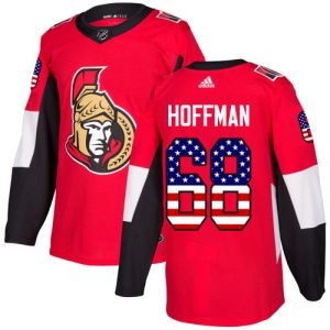 Herren Ottawa Senators Eishockey Trikot Mike Hoffman #68 Authentic Rot USA Flag Fashion